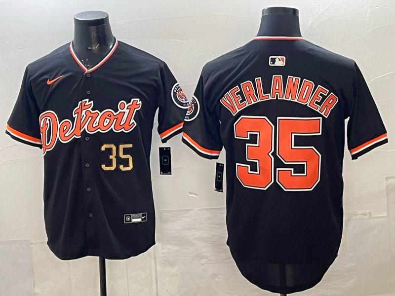 Men Detroit Tigers #35 Verlander black Game Nike MLB Jersey0314002->->MLB Jersey
